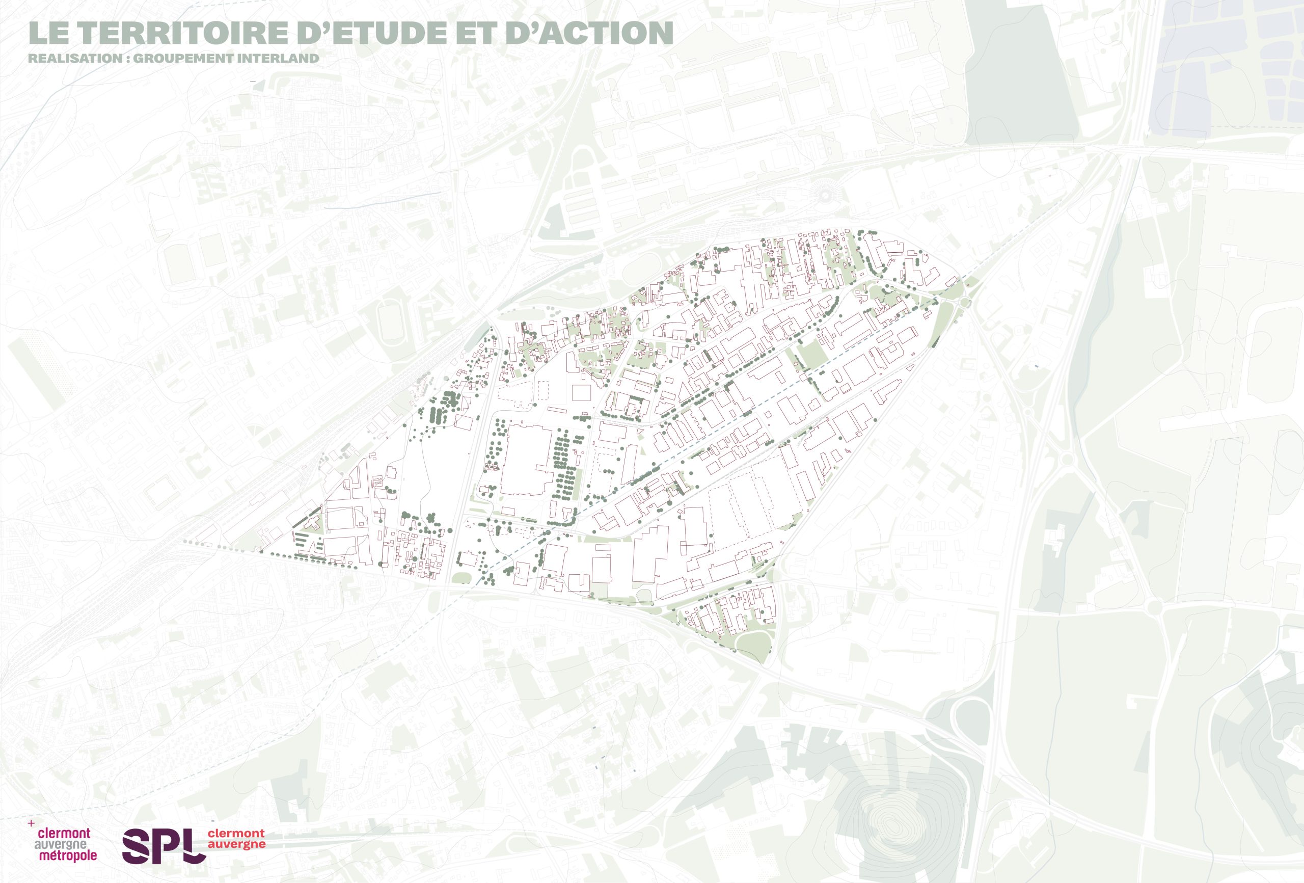 Territoire d’étude et d’action Saint-Jean / Le Brézet (Groupement INterland, 2022) Territoire d'étude et d'action Saint-Jean / Le Brézet (Groupement INterland, 2022)