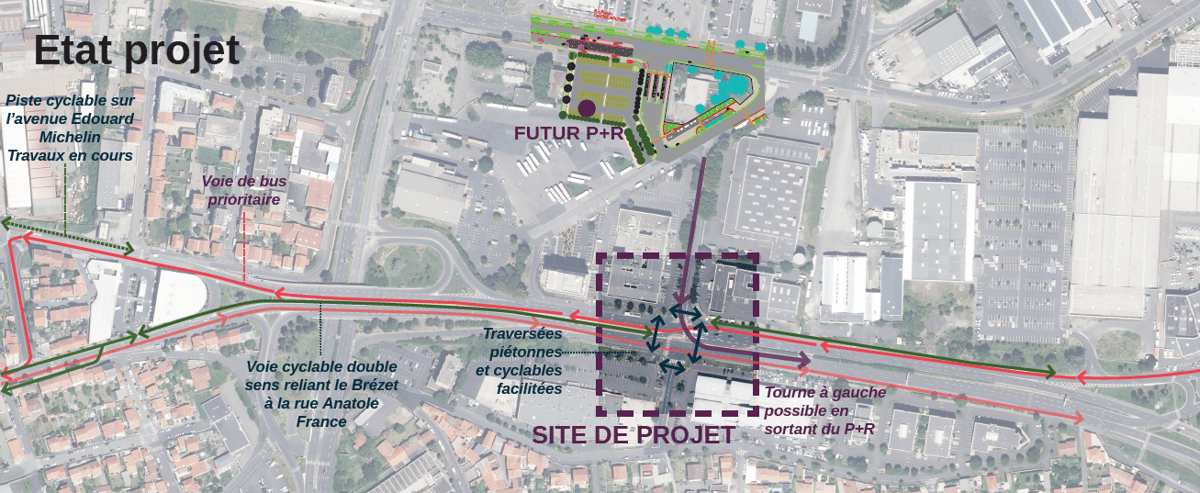 Localisation des secteurs de projet (P+R et carrefour Kepler/Agriculture), en lien avec la restructuration de l’entrée de ville Localisation des secteurs de projet (P+R et carrefour Kepler/Agriculture), en lien avec la restructuration de l’entrée de ville